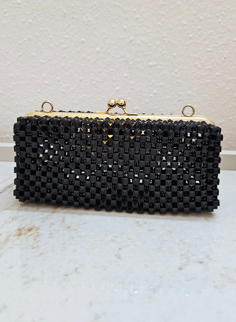 Handmade Super elegant crystal beaded hand/ shoulder/ crossbody bag for women - Image 3