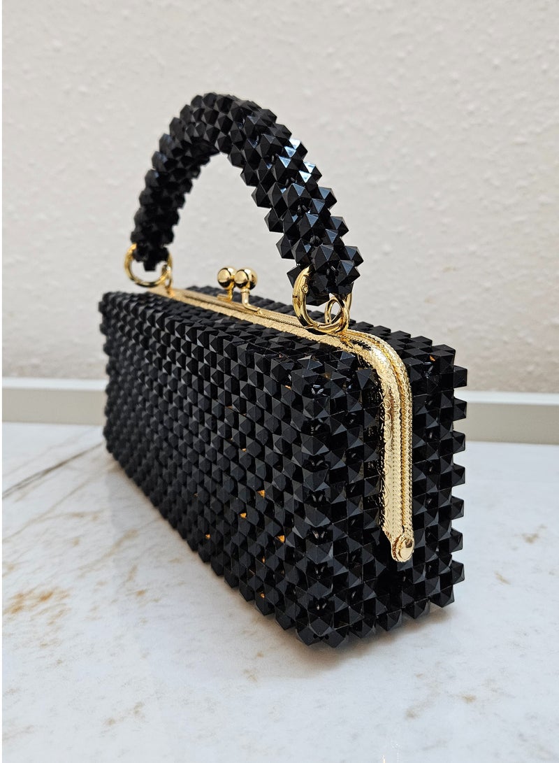 Handmade Super elegant crystal beaded hand/ shoulder/ crossbody bag for women - Image 2