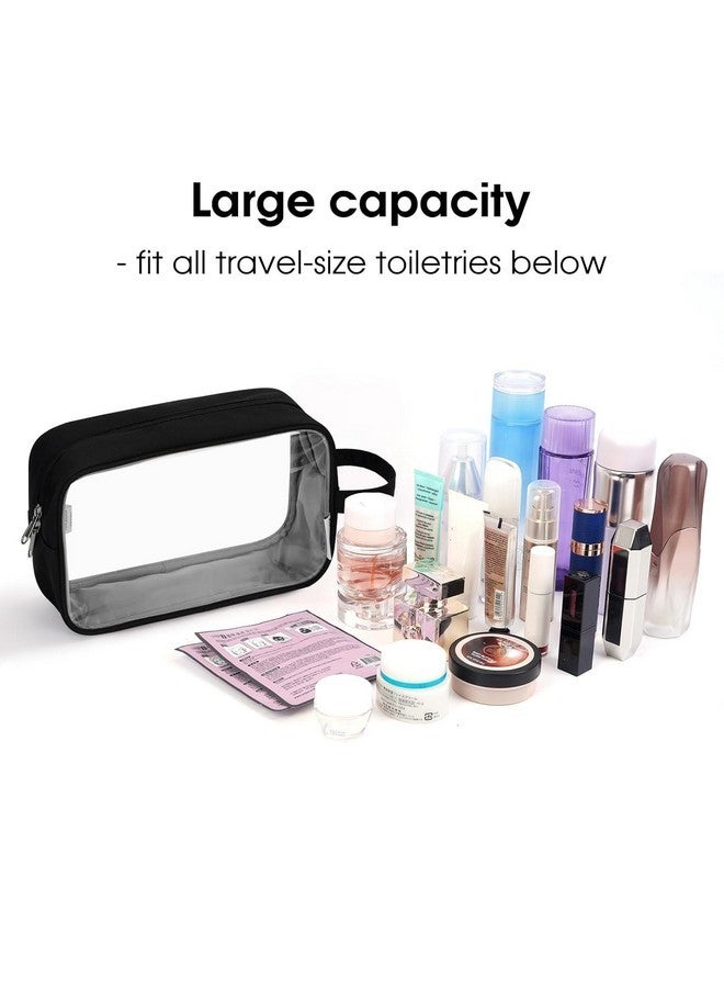 Narwey Clear Travel Toiletry Bag For Women And Men Traveling Dopp Kit Makeup Bag Organizer For Toiletries Accessories Cosmetics (Clear-Black) - Image 4