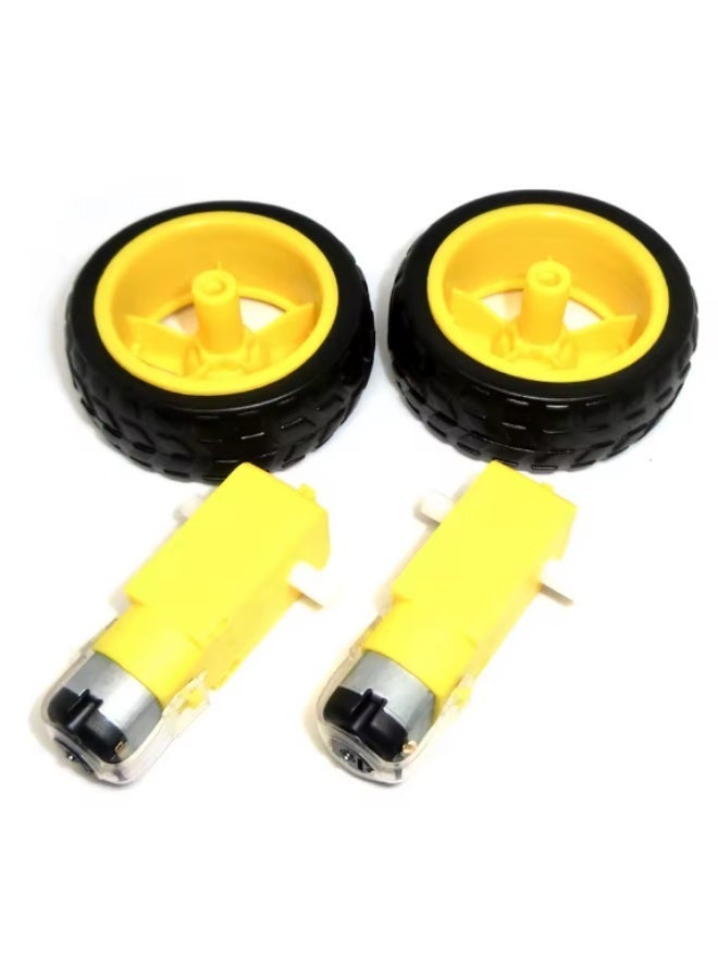 2 TT Motors 3V–6V + 65mm Wheels (2PCS), Smart Car Robot Compatible for Arduino - Image 1