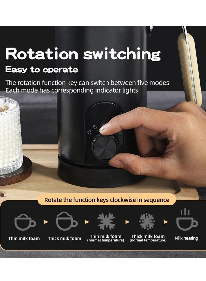 Naxifly Electric Milk Frother Milk Steamer Milk Frother 5 in 1 Multifunctional Hot and Cold Milk Frothing Machine 460W Automatic Quiet Milk Warmer Latte Cappuccino Hot Chocolate - Image 4