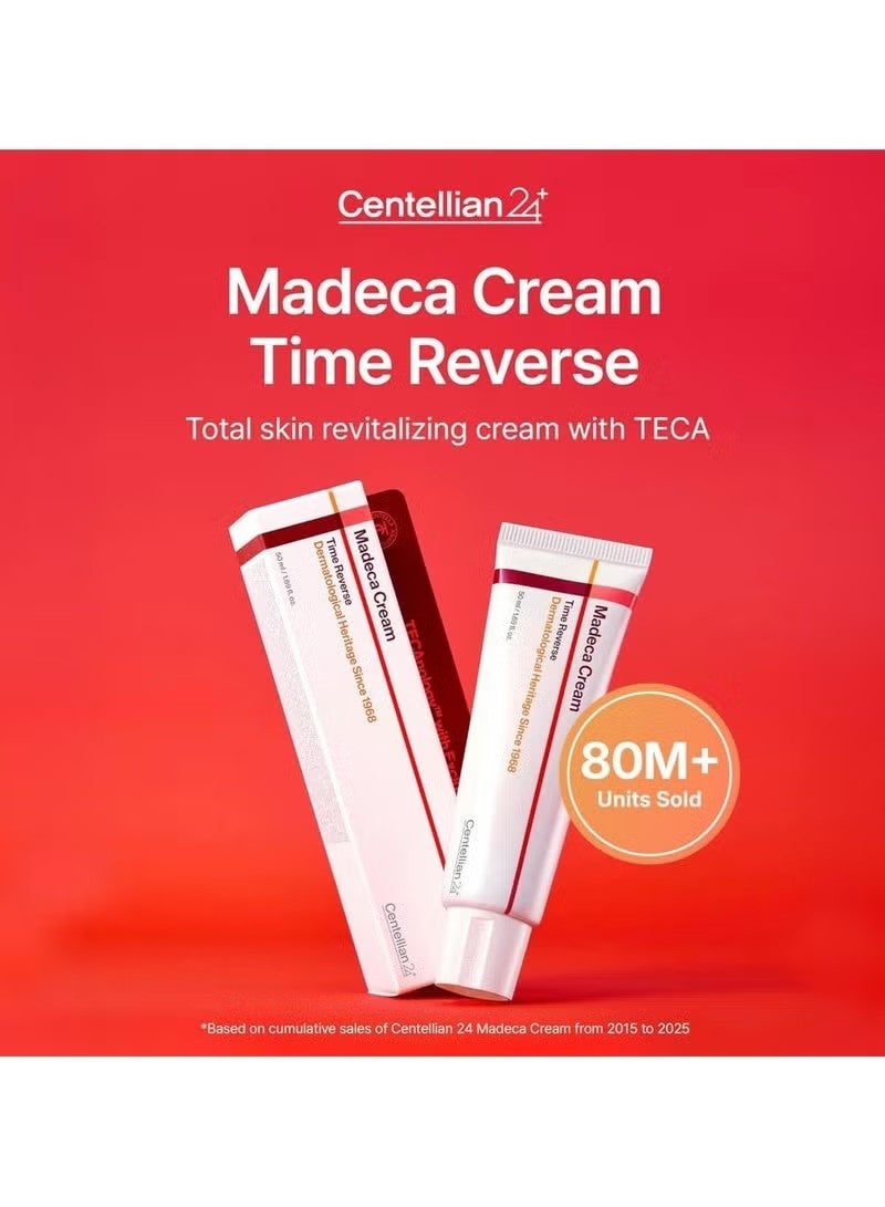 سنتيليان 24 Madeca Cream Time Reverse (1.69fl oz) - متقدمة سريعة الامتصاص والمغذية، الهيدرات، الشركات وتقليل التجاعيد، منخفض التهيج، العناية بالبشرة الكورية Centella Asiatica، الكولاجين - Image 3