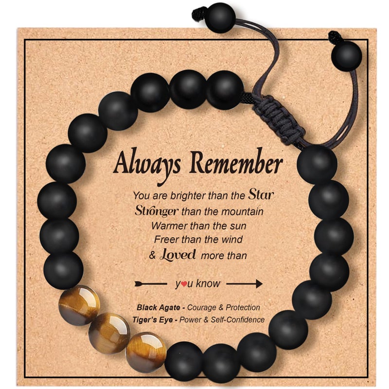 OUXUNX birthday gifts with affirmation card for teen boys valentines day gifts for men Stocking stuffers for christmas friends husband boyfriend son brother friends nephew inspirational Bracelet husband son grandson boyfriend, fatherâ€˜s day Christmas for Teens Adults - Image 1