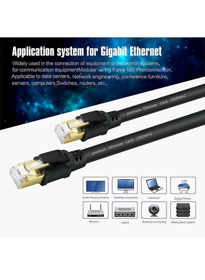 NIBEMINENT CAT8 Fast Transmission Stability Laptop Network Cable Black - Image 4