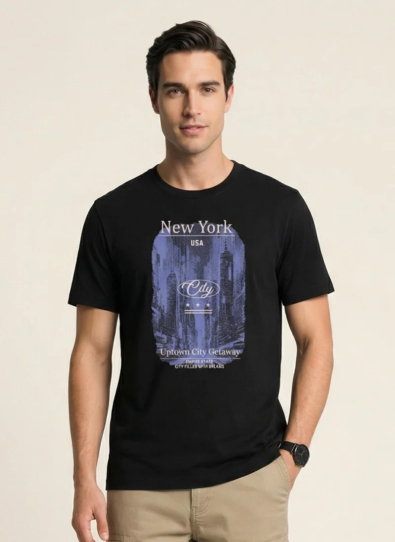 Nobero Regular Fit Printed T-shirt for Men