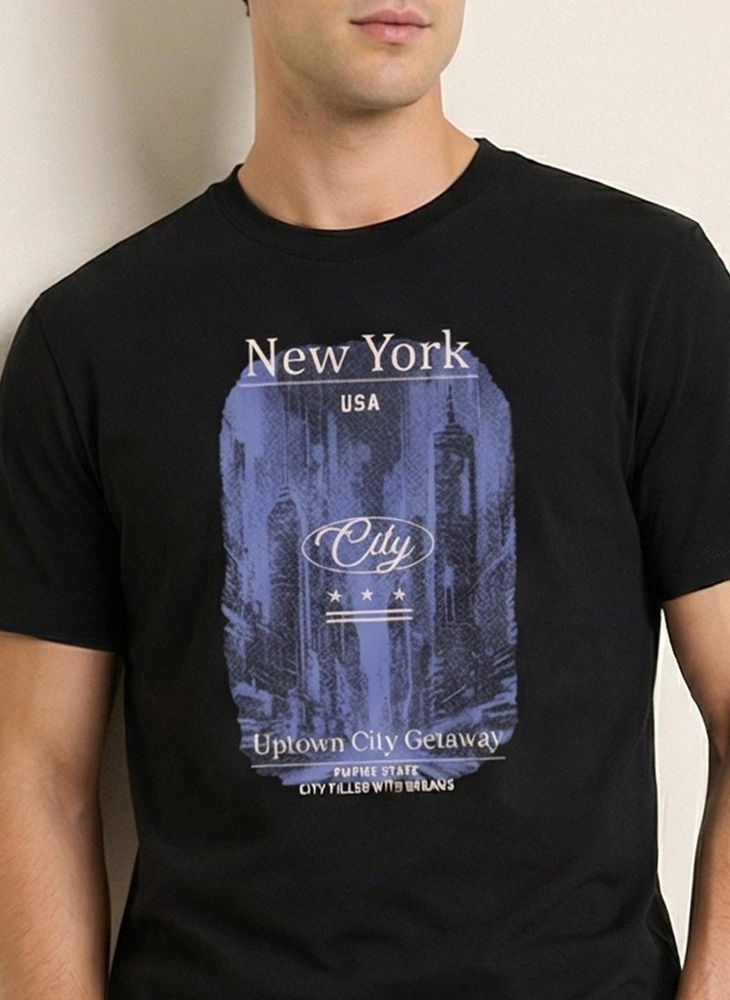 نوبيرو Nobero Regular Fit Printed T-shirt for Men - Image 4