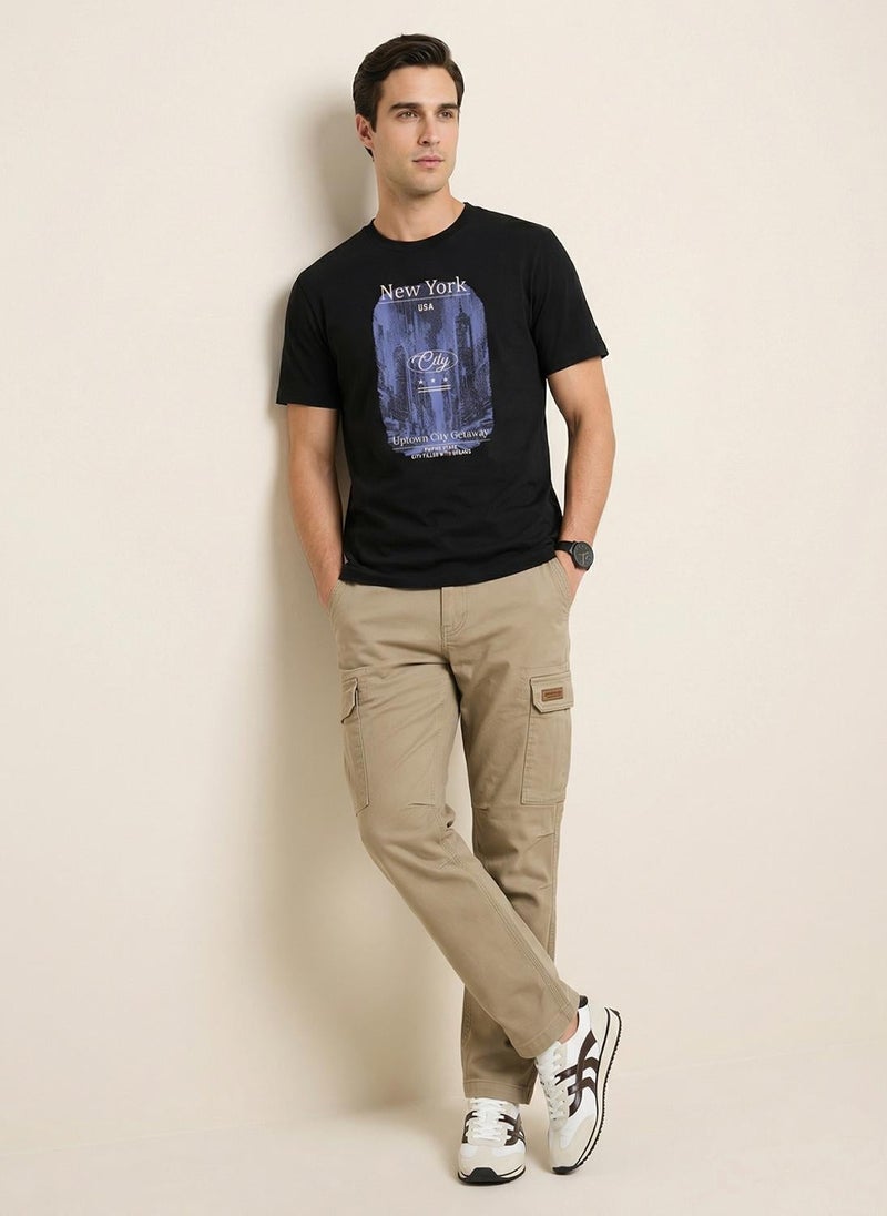 نوبيرو Nobero Regular Fit Printed T-shirt for Men - Image 3