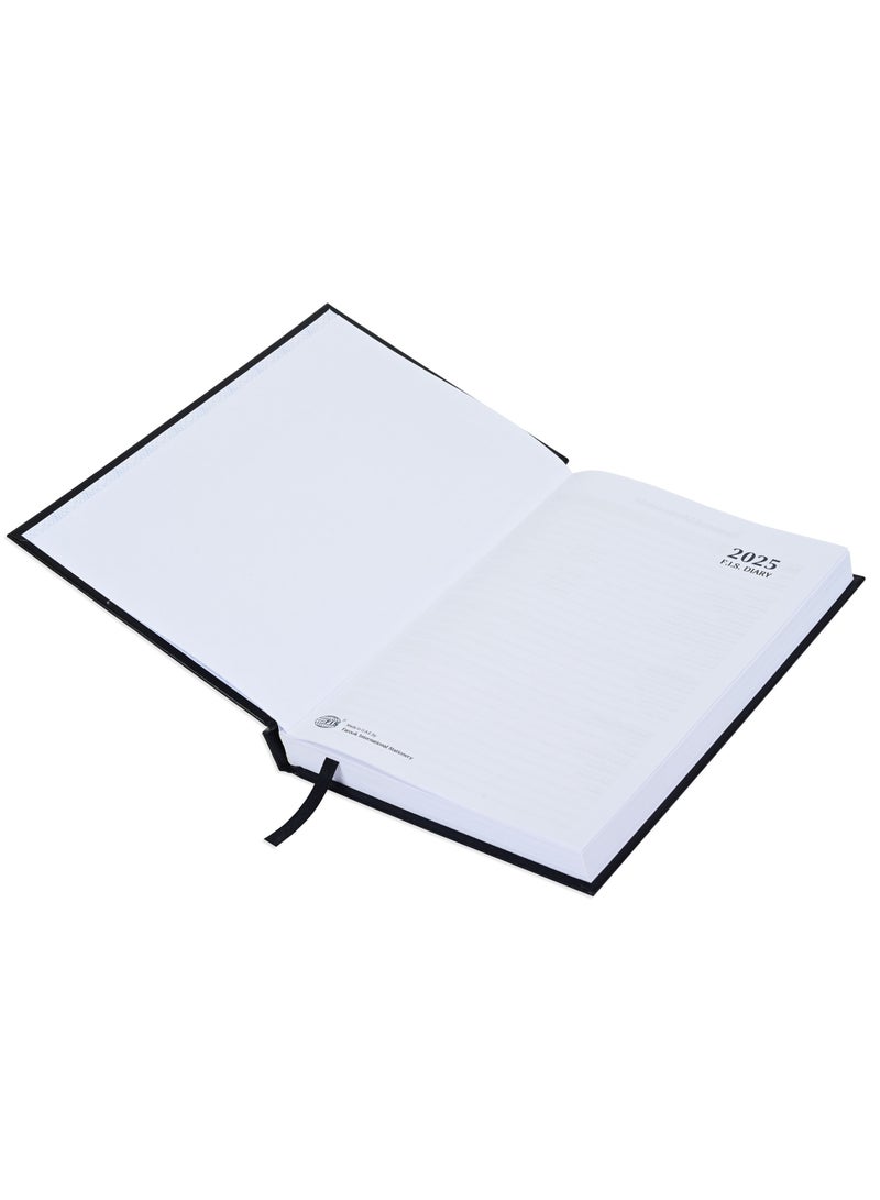 FIS Fis 2025 A5 Diary,Vinyl, English  Hard Cover Black -FSDI21E25BK  - Image 3
