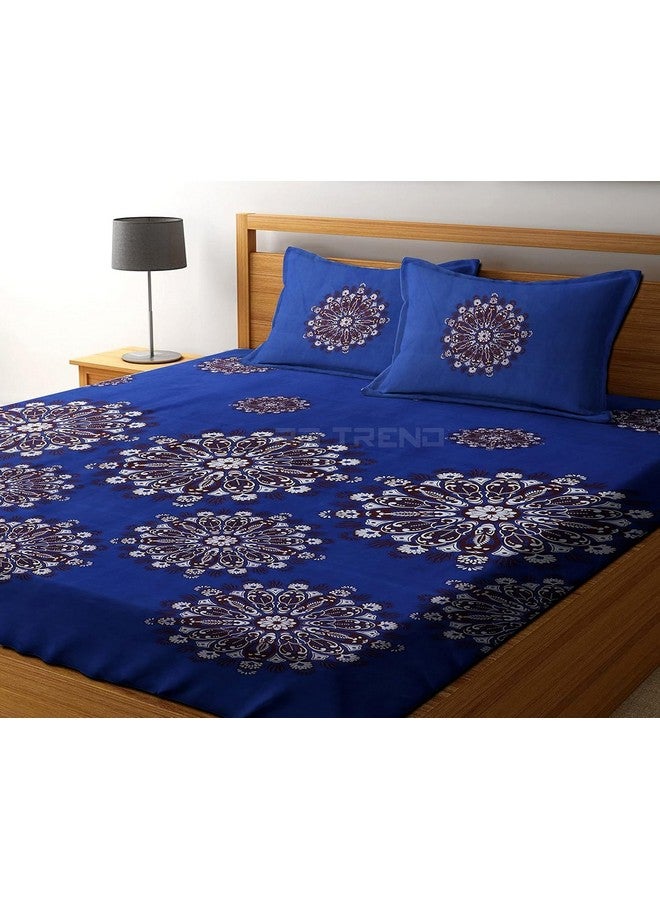 RD TREND Presents Luxurious Glace Cotton Super Soft 210 TC 360° Elastic Fitted Bedsheet Queen Size (78X60X8 Inch) with 2 Pillow Covers, Color-Blue - Image 4
