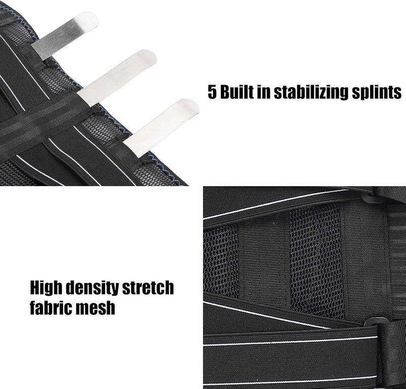 كلاراكو حزام دعم الظهر، قابل للتهوية، قابل للتعديل، أحزمة دعم أسفل الظهر القطنية مع وسادة قابلة للإزالة للرجال والنساء (مقاس متوسط) - Image 5