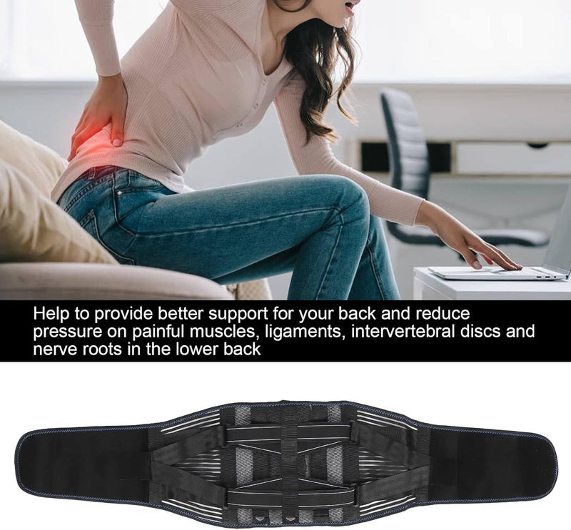 كلاراكو حزام دعم الظهر، قابل للتهوية، قابل للتعديل، أحزمة دعم أسفل الظهر القطنية مع وسادة قابلة للإزالة للرجال والنساء (مقاس متوسط) - Image 3