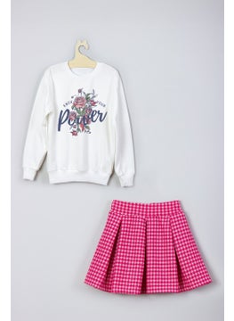 Ada Bebek Çocuk Ada Baby Kids New Season Style Floral Printed Skirt Sweat Suit  - Image 5