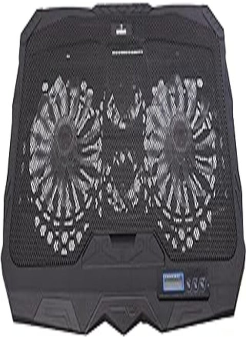 Generic Gamma GT-18 Hard Plastic Cooling Pad Switch With LCD Display To Control Air Volume For Laptop 390x280x28mm - Black