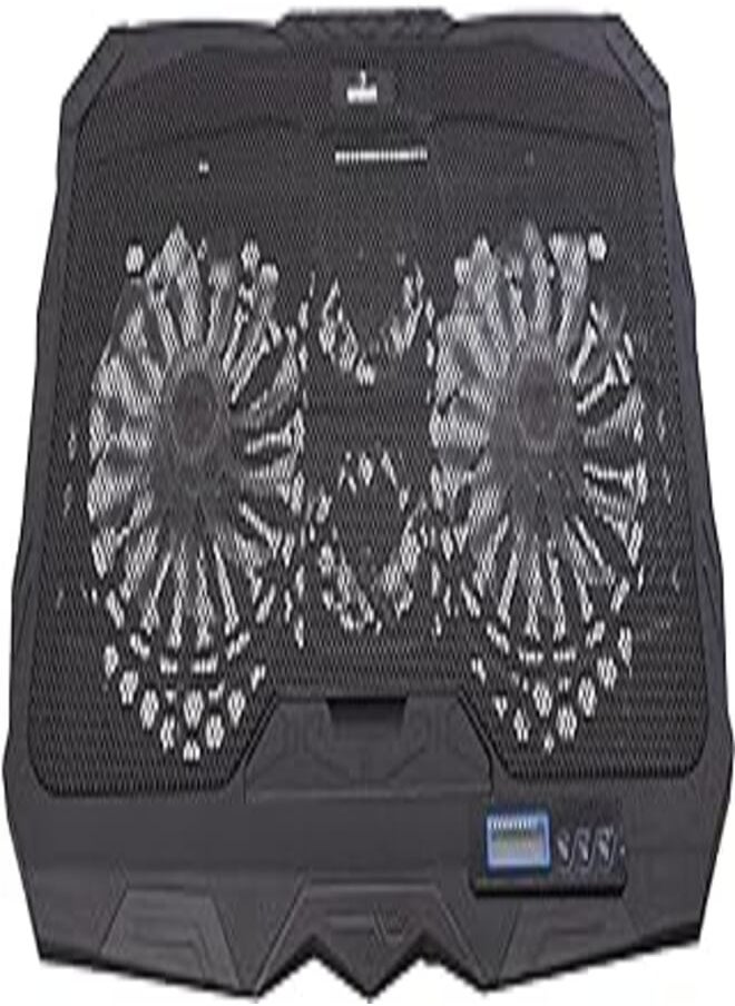 Generic - Generic Gamma GT-18 Hard Plastic Cooling Pad Switch With LCD Display To Control Air Volume For Laptop 390x280x28mm - Black - Image 1