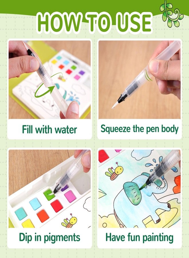 YPLUS Paint with Water Coloring Book for Toddlers, Mess Free Watercolor Painting Set with Brush, 26 Pages & 8 Color Palettes, DIY Art Craft Travel Toy Gift for Kids Ages 1-3 2-4 4-6 (Animals) - Image 3
