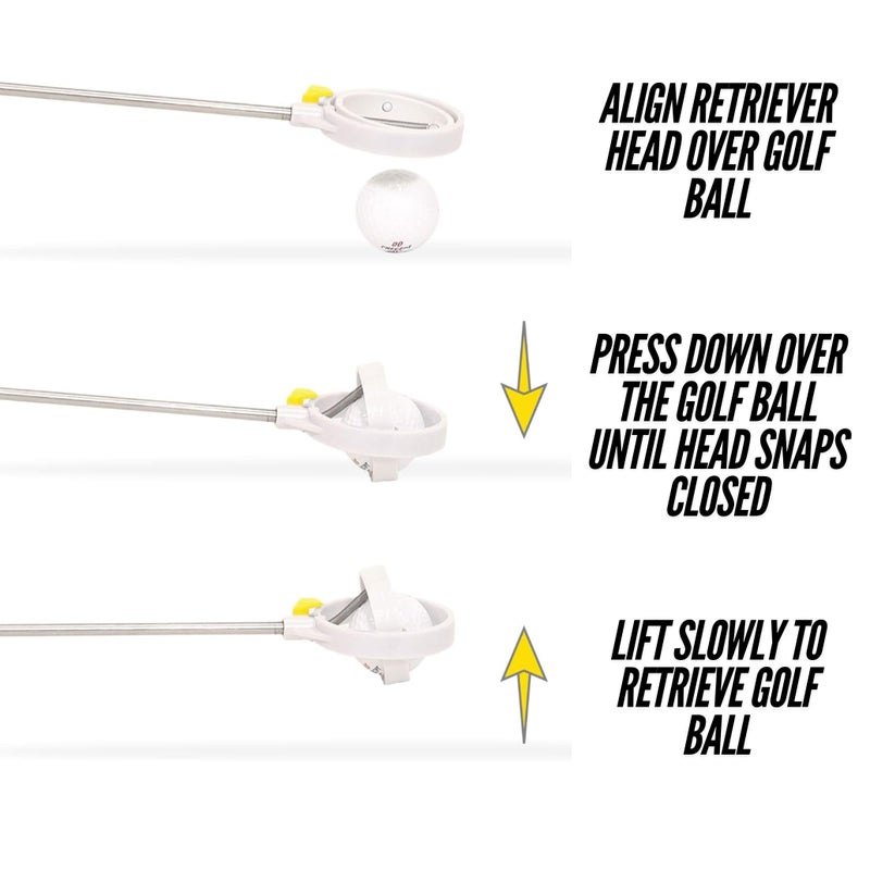 I GOTCHA Compact Stainless Steel Golf Ball Retriever - Image 4