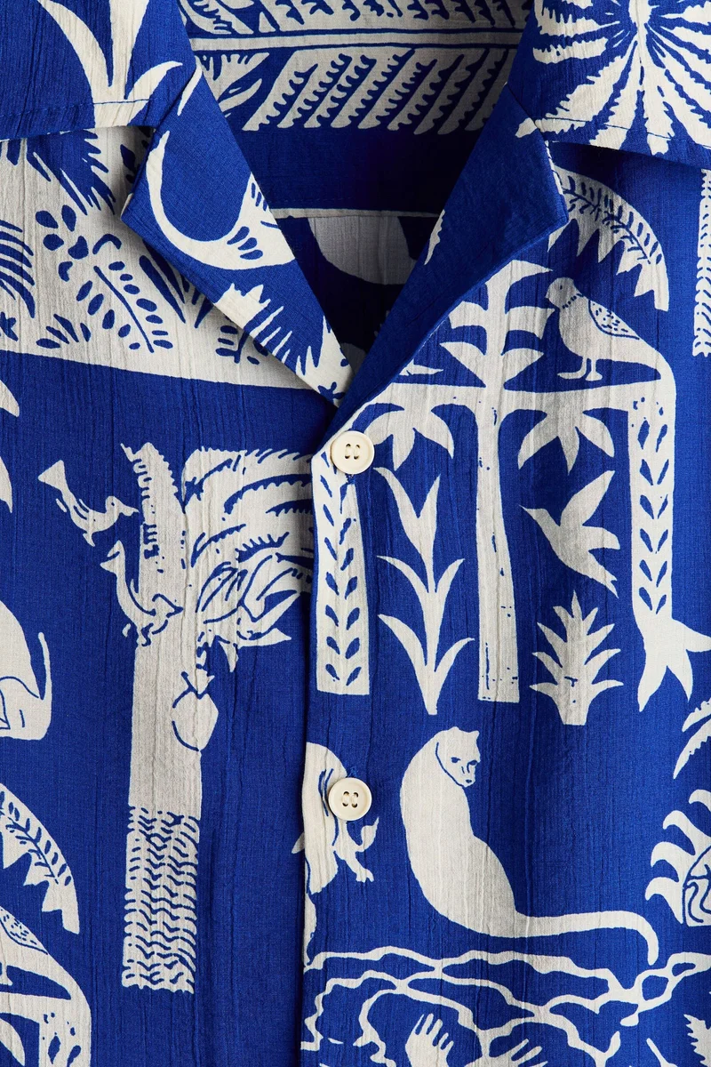 H&M  Relaxed Fit Printed resort shirt for Men | Best Price UAE