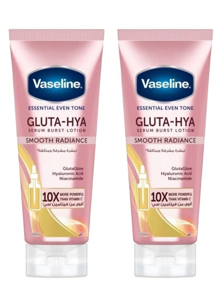 فازلين Essential Even Tone Gluta Hya Serum Burst Lotion Smooth Radiance 10x More Powerful Than Vitamin C For Bright And Glowing Skin200 Ml