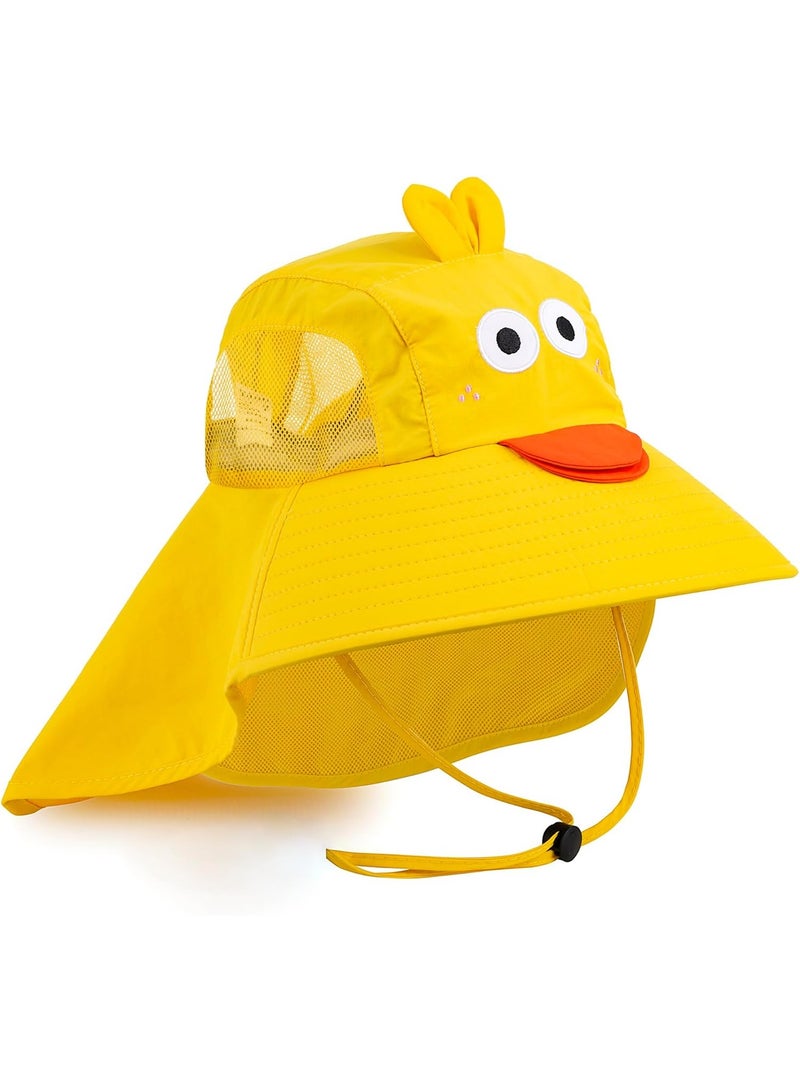Generic Kids Sun Hat UPF 50+ Boy Girl Protection Hat Wide Brim Beach Hats with Mesh and Adjustable Chin Strap  - Image 1