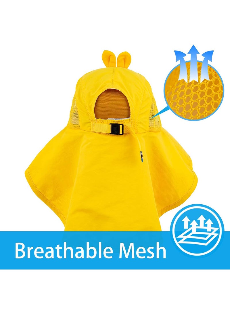 Generic Kids Sun Hat UPF 50+ Boy Girl Protection Hat Wide Brim Beach Hats with Mesh and Adjustable Chin Strap  - Image 4