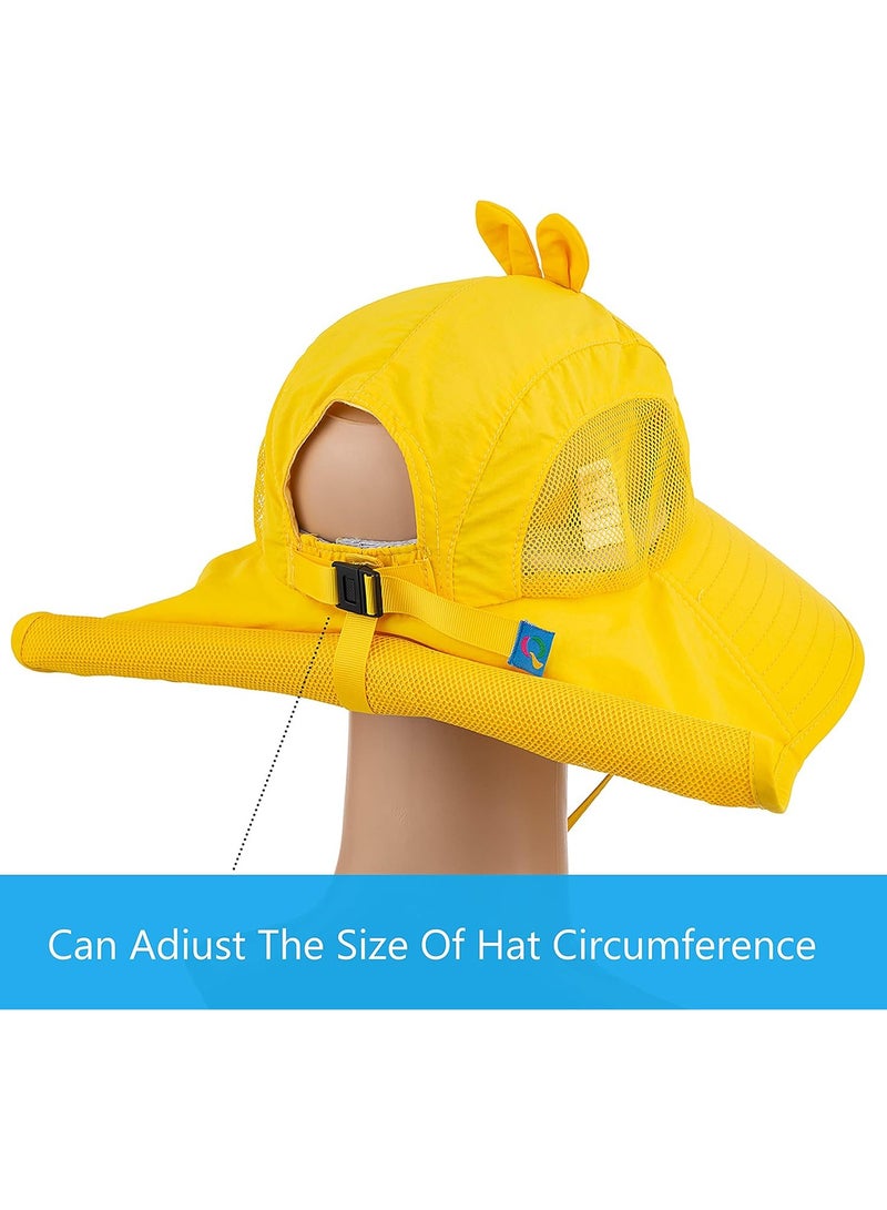 Generic Kids Sun Hat UPF 50+ Boy Girl Protection Hat Wide Brim Beach Hats with Mesh and Adjustable Chin Strap  - Image 5