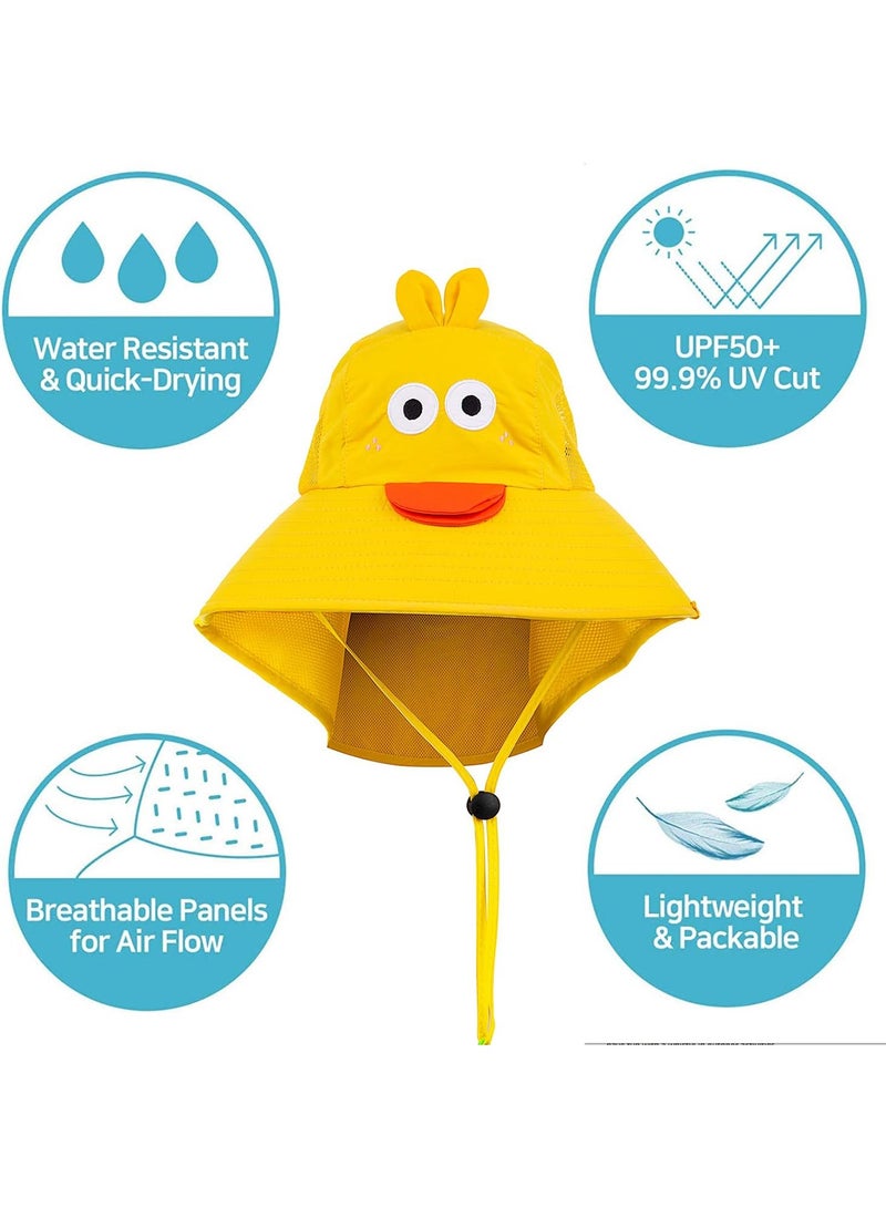 Generic Kids Sun Hat UPF 50+ Boy Girl Protection Hat Wide Brim Beach Hats with Mesh and Adjustable Chin Strap  - Image 3