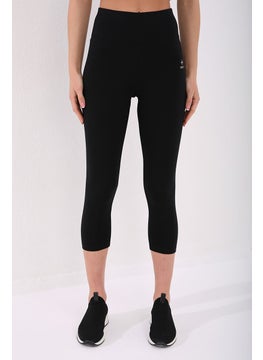 Tommy Life Black Women's High Waist Slim Fit Skinny Leg Capri TIGHTS-93097  - Image 5