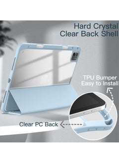 Case for iPad iPad Air 13 Inch Case M2 2024/iPad Pro 12.9 6th/5th/4th Generation 2022/2021/2020 with Pencil Holder, Clear Transparent Back Shell Slim Stand Shockproof Tablet Cover, Auto Wake/Sleep (Baby Blue) - pzsku/ZBA48D199D3A0D19EC9A0Z/45/_/1735149012/96ff5bd1-d068-4053-b421-6075f449f37c