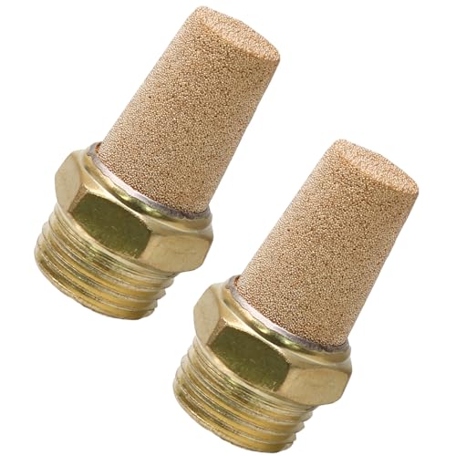 Zorfeter 2pcs Pneumatic Brass Exhaust Muffler Filter 12 NPT Male Thread Hex Sintered Silencer Air Line Fitting - Image 1
