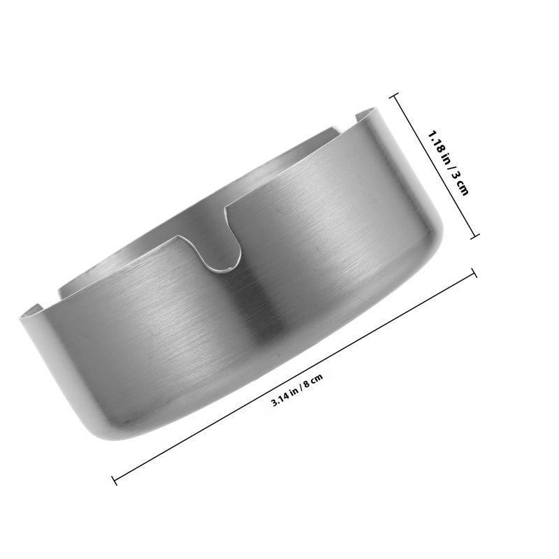 مطفأة سجائر ثقيلة مقاومة للرياح من الفولاذ المقاوم للصدأ، مستديرة بقطر 8 سم للاستخدام الداخلي والخارجي على الطاولات - Image 3