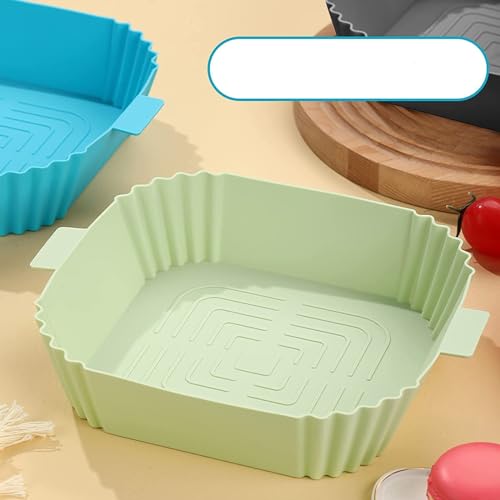 SGMVK Silicone Air Fryer Liners Reusable Liners Food Safe Air Fryers Oven Accessories Parchment Liner Paper,Silicone Baking Tray Pots Basket Heat Resistant Silicone Baking Tray Pots (Square, 3) - Image 4