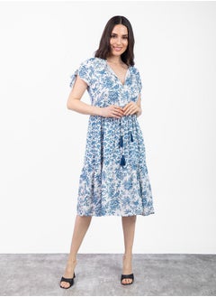 Women's Floral Dresses In Blue & White