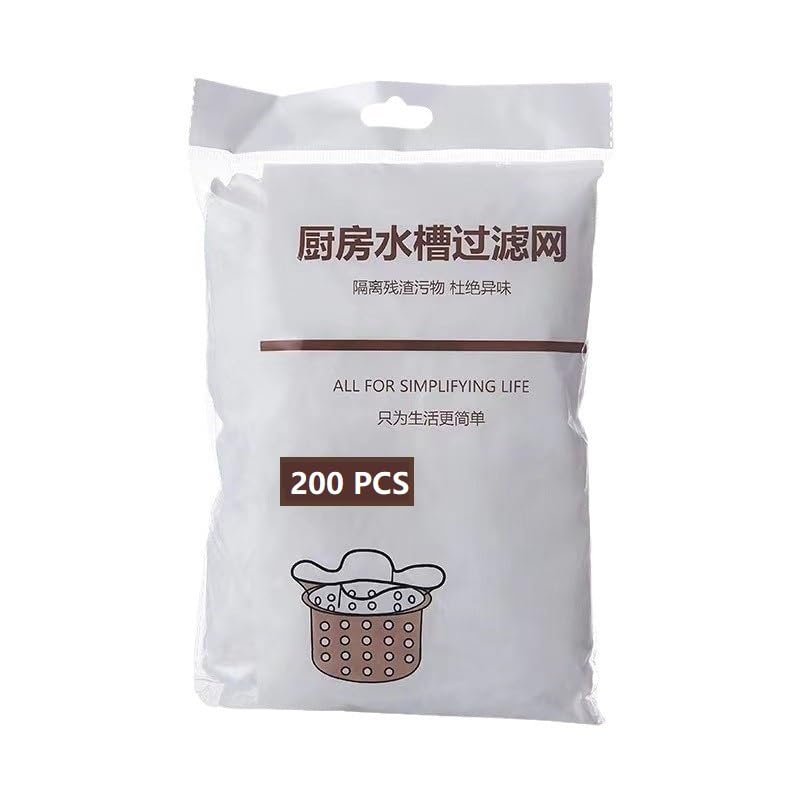 LebriTamFa Kitchen Sink Strainer Mesh Bag Disposable Sink Net Strainer Filter Bags High Elasticity Fits Most Sizes of Sink Drain Basket for Collecting Kitchen Food Waste Leftover Garbage (200, White) - Image 2