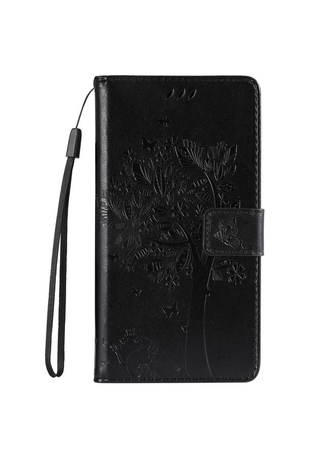 S-TOP Case For Motorola Edge 50 Pro Tree & Cat Embossed Pattern Flip Leather Phone Case - Image 2