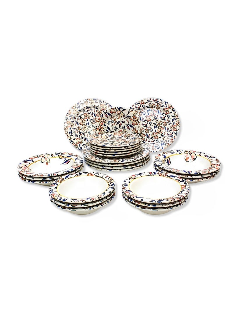 BLACKSTONE - Set of 24 Moultimex Dinner Dinner Set 6x Dinner Plate 6x Soup Bowls  6x Desert Plates 6x Deep Plates - Image 1