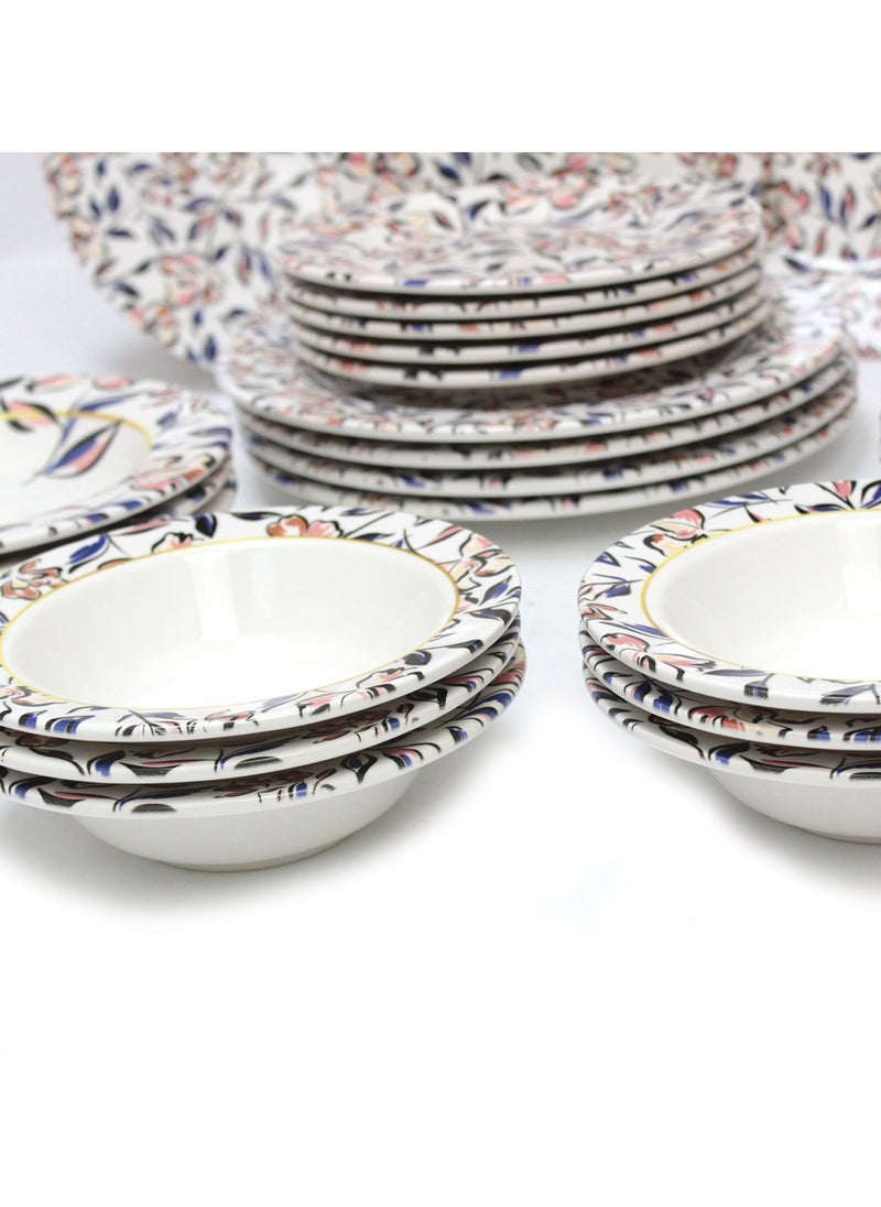 BLACKSTONE - Set of 24 Moultimex Dinner Dinner Set 6x Dinner Plate 6x Soup Bowls  6x Desert Plates 6x Deep Plates - Image 1