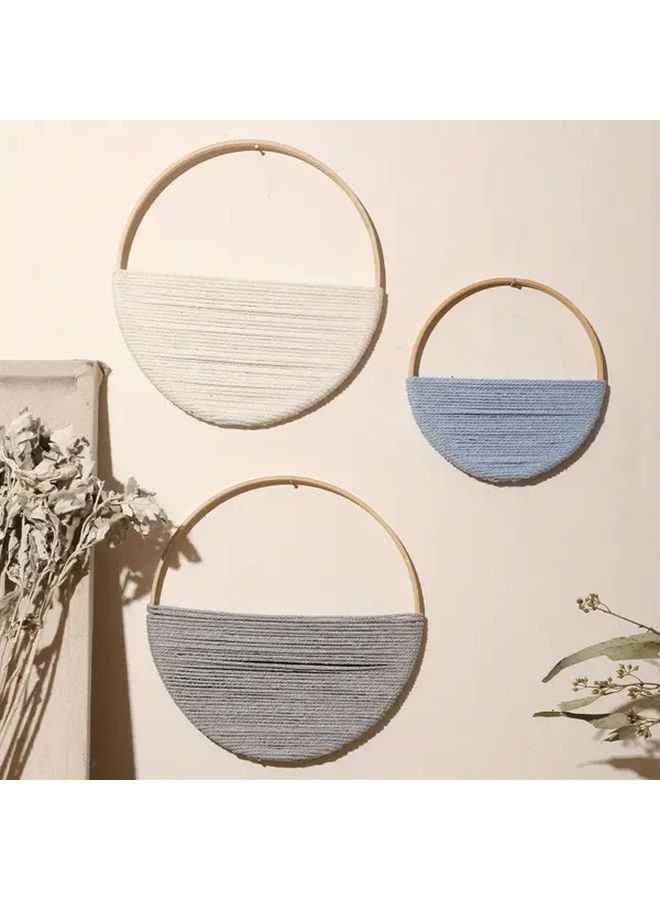 Model A Bohemian Handwoven Wooden Circle Wall Decor For Home Bedroom Wedding Gift - Image 1