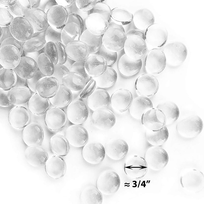 CYS EXCEL Clear Glass Gemstone Beads Vase Fillers (2 LBS) Flat Marble Beads Multiple Color Choices Aquarium Decor Rocks Floral Stones Decorative Mosaic Glass Gem Pebbles - Image 3