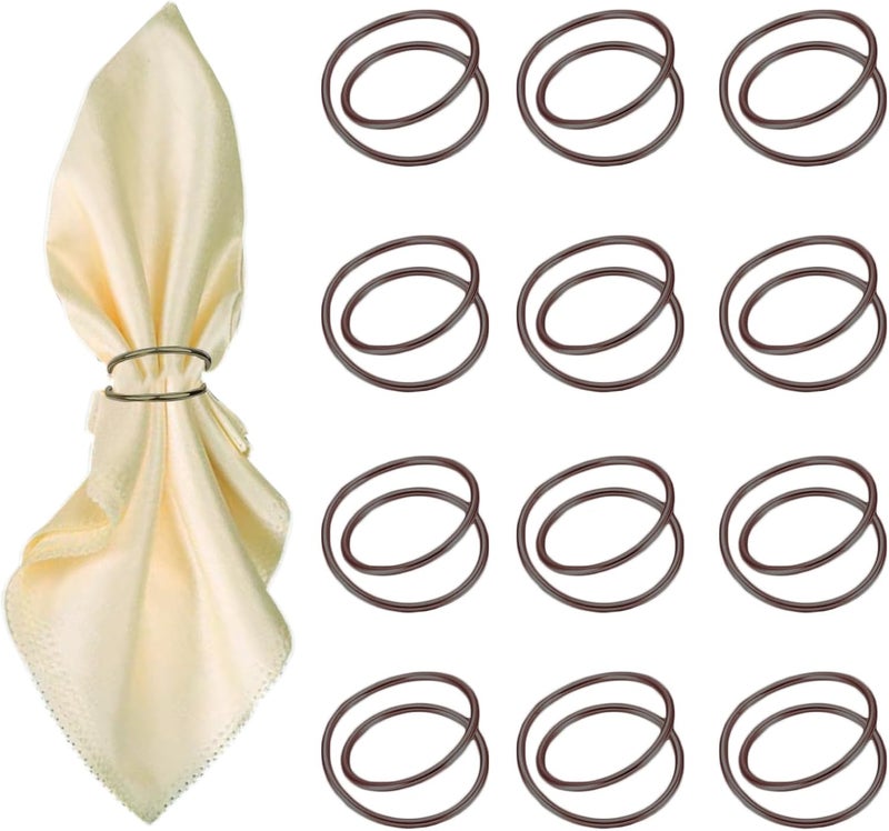 FORESRUM Dark Gray Napkin Rings - 12 PCS Metal Spiral Napkin Rings(Spiral) Napkin Holders Buckles for Family Dinner, Wedding, Party,Table Decorations - Image 1