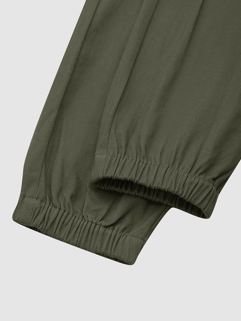 Flamingals Skinny Cargo Pants for Women Mid Waist Casual Slim Fit Multi-Pocket Cargo Jogger Hiking Pants with 6 Pockets Green M - Image 5