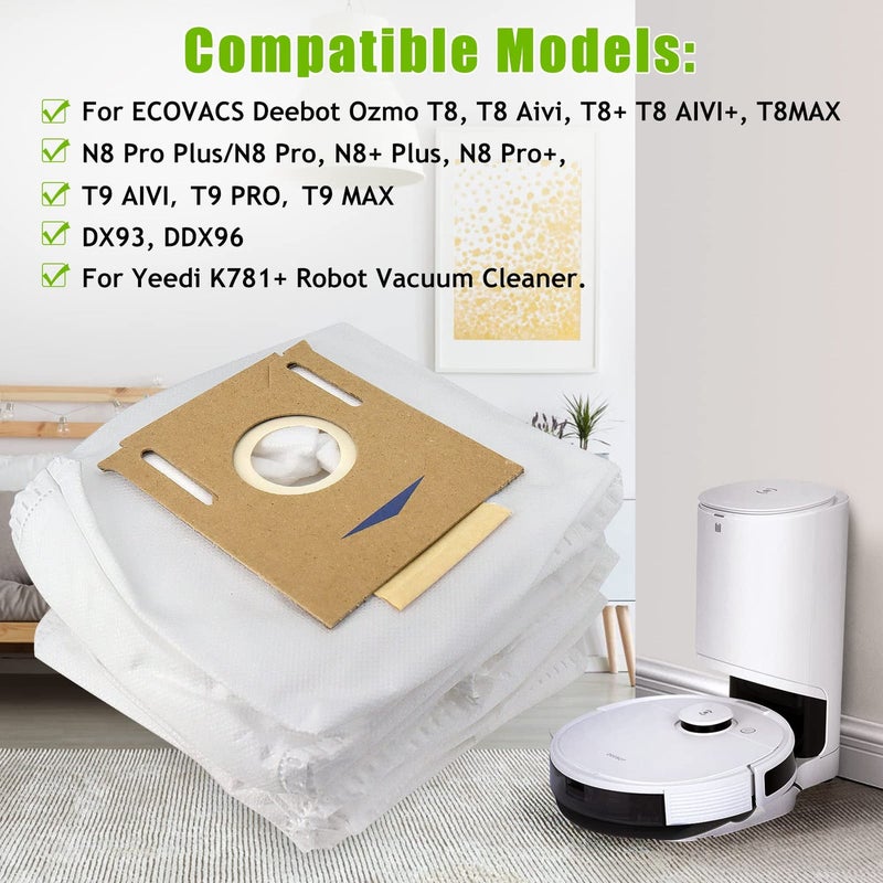 Chuancheng 5 Pack Dust Bags For Yeedi K781+,For ECOVACS Deebot Ozmo T8, T8 Aivi, T8+ T8 AIVI+, T8MAX, N8 Pro Plus/N8 Pro, N8+ Plus, N8 Pro+, T9 AIVI T9 PRO T9 MAX DX93, DDX96, Vacuum Cleaner Parts - Image 3