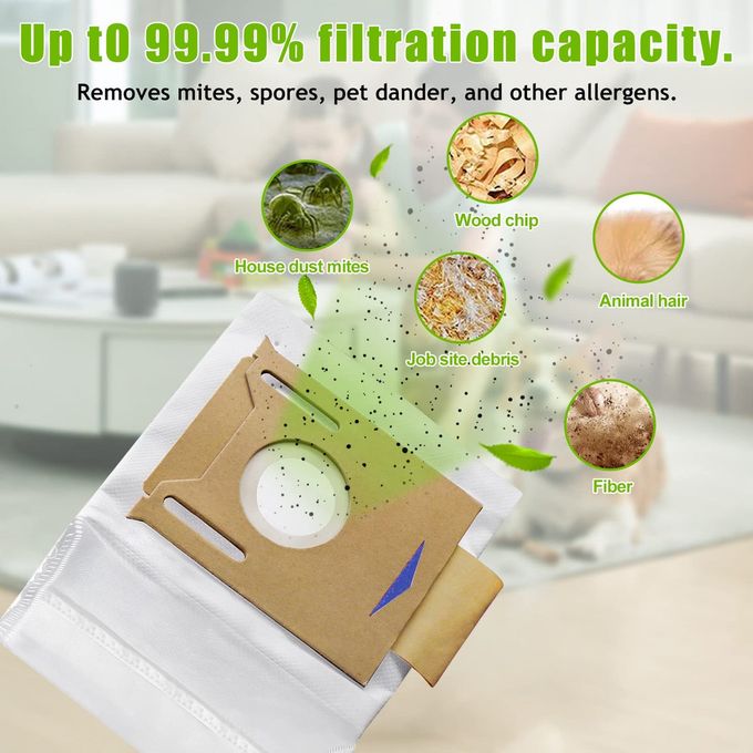 Chuancheng 5 Pack Dust Bags For Yeedi K781+,For ECOVACS Deebot Ozmo T8, T8 Aivi, T8+ T8 AIVI+, T8MAX, N8 Pro Plus/N8 Pro, N8+ Plus, N8 Pro+, T9 AIVI T9 PRO T9 MAX DX93, DDX96, Vacuum Cleaner Parts - Image 2