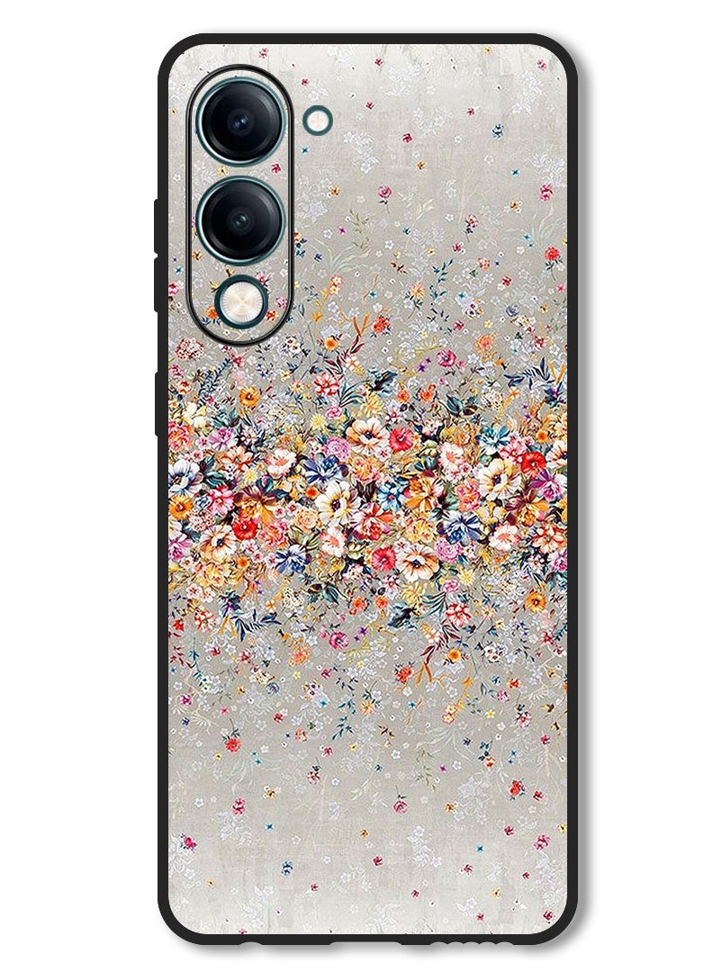 Theodor Case Compatible with Vivo Y29s Protection Shockproof Bumper Cover Small Flowers Abstract Art - Image 1