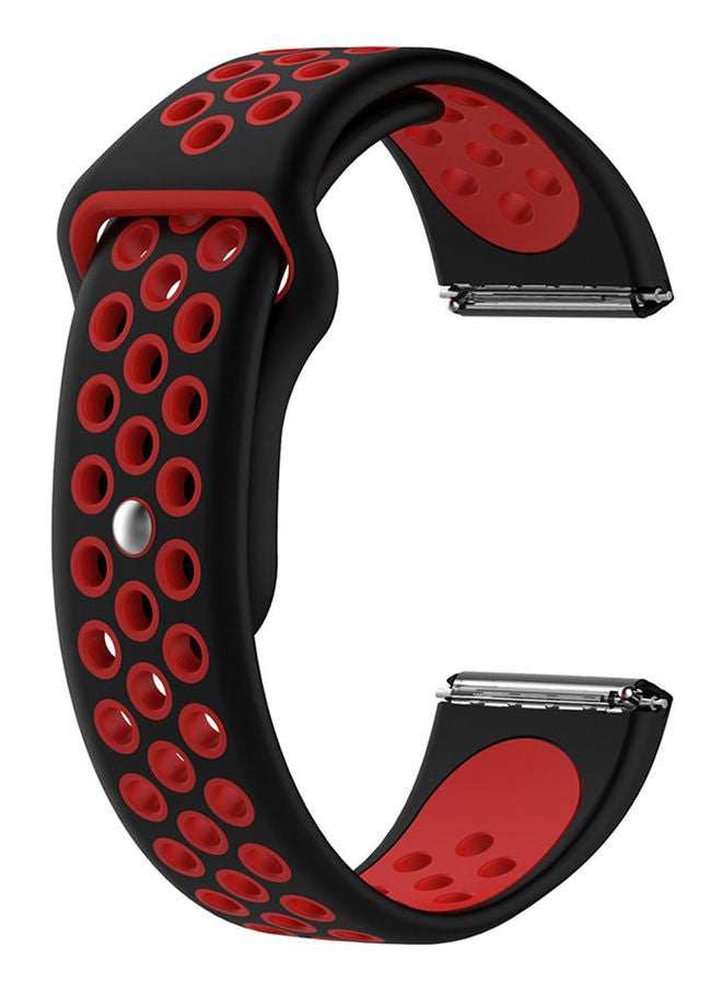 NIBEMINENT Breathable Wrist Band For Fitbit Versa Black/Red  - Image 1