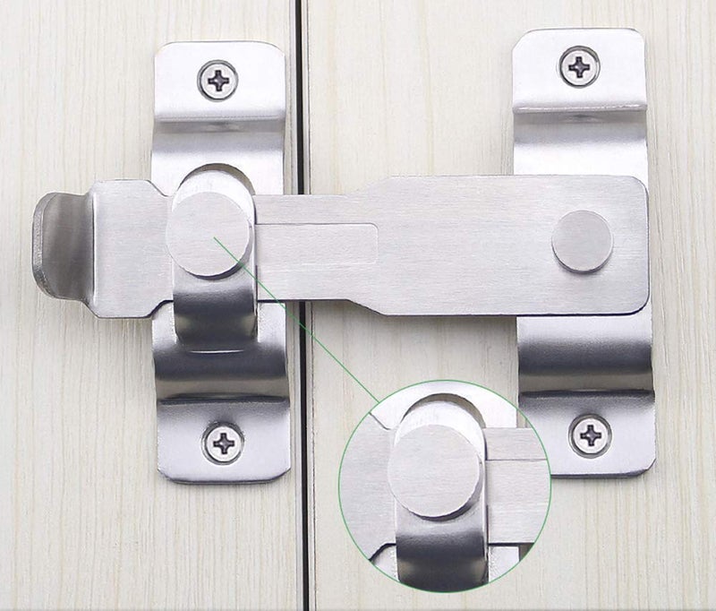 Barn Door Latch Sliding Lock Stainless Steel Barns Doors Hasp Lock for Window Cabinet Garage and Shed Flip Gate Latches Latch Safety Barrel Bolt