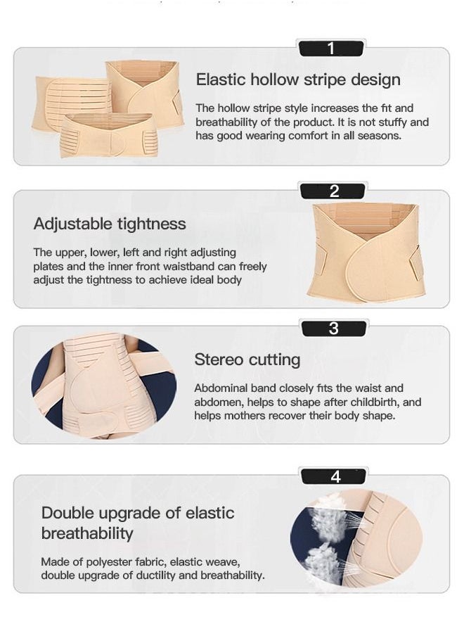 Sharpdo - Postpartum Belly Wrap 3 in 1 Post Partum Support Girdles C-Section Recovery Belly Waist Pelvis Wrap - Image 1