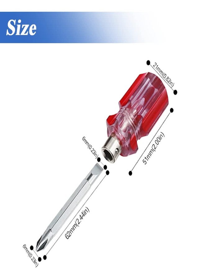 آيتش مجموعة من 5 مفكات براغي مغناطيسية قصيرة برأس فيليبس ورأس مسطح، 2 في 1 أداة قابلة للتبديل برأس مسطح ورأس متقاطع للتفكيك والإصلاح - Image 2