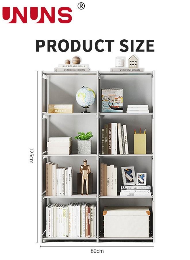 UNUNS - Bookcases,8 Bookshelf Cubes File Cabinets,Assembled Storage Rack,Room Organizer,Storage Shelves For Book Toys Decoration Clock,Vertical Cabinet Bookcase For Bedroom/Study Room/Living Room/Office - Image 1
