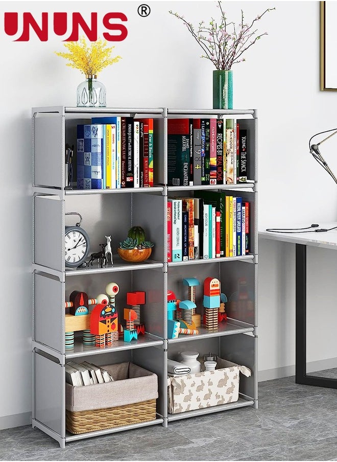 UNUNS - Bookcases,8 Bookshelf Cubes File Cabinets,Assembled Storage Rack,Room Organizer,Storage Shelves For Book Toys Decoration Clock,Vertical Cabinet Bookcase For Bedroom/Study Room/Living Room/Office - Image 1