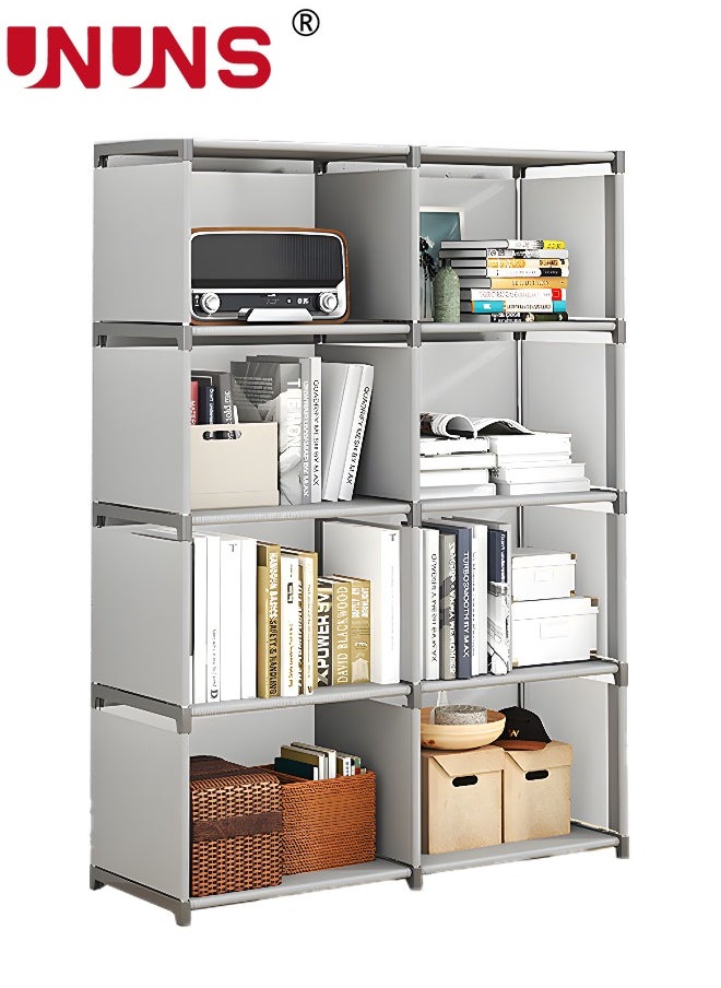 UNUNS - Bookcases,8 Bookshelf Cubes File Cabinets,Assembled Storage Rack,Room Organizer,Storage Shelves For Book Toys Decoration Clock,Vertical Cabinet Bookcase For Bedroom/Study Room/Living Room/Office - Image 1